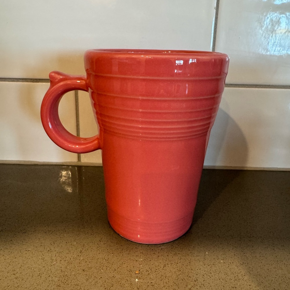 Vintage fiesta ware latte mugs in turquoise, sunflower, flamingo and lapis. - Picture 4 of 5